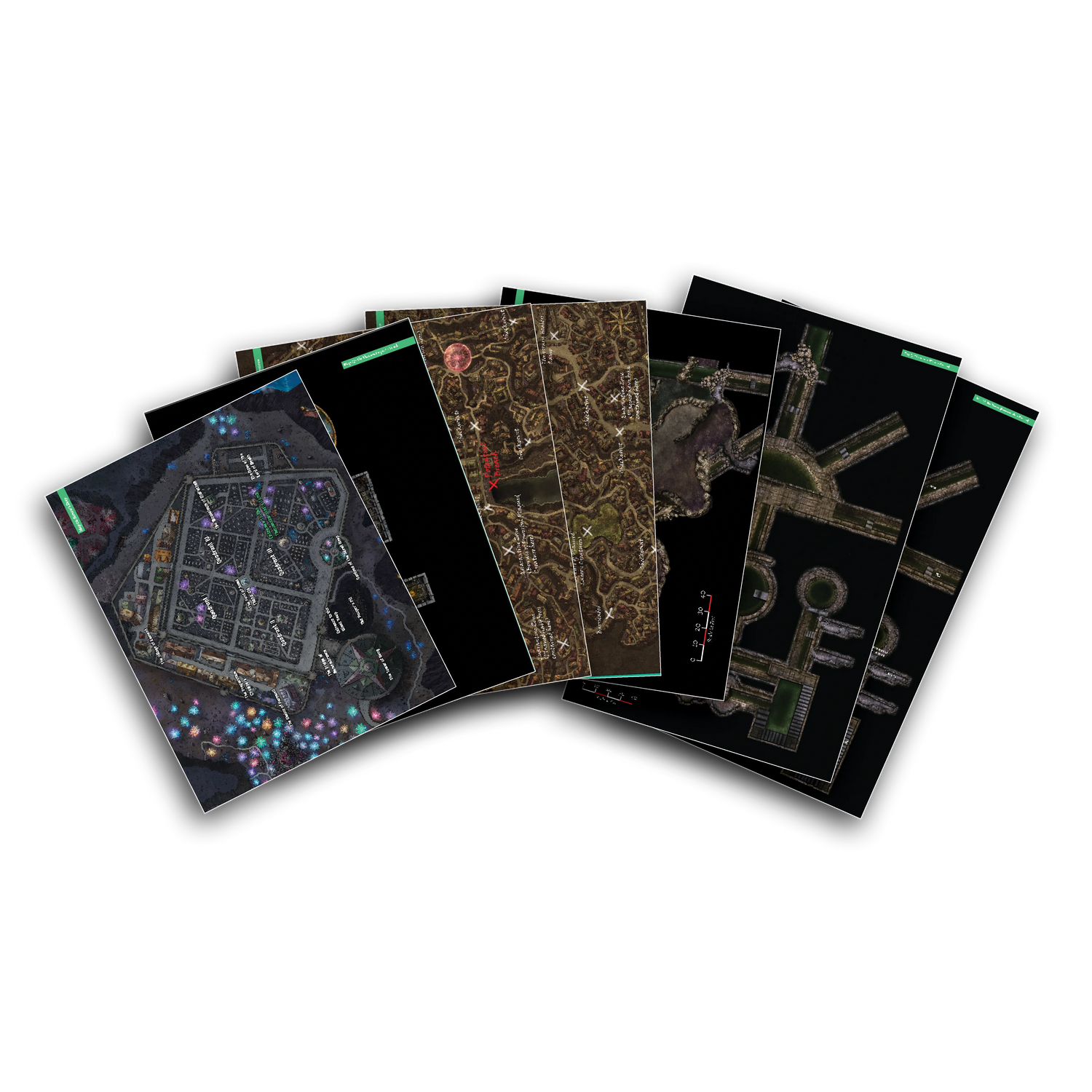 Tabletop RPG 7 maps in 'Madness in Genzacon'