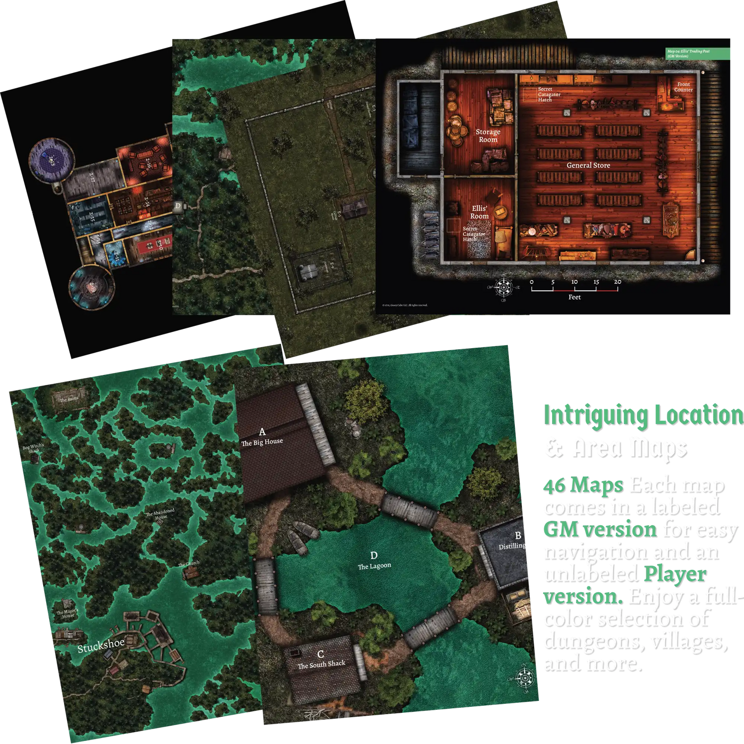 tabletop RPG haunted manor battle map