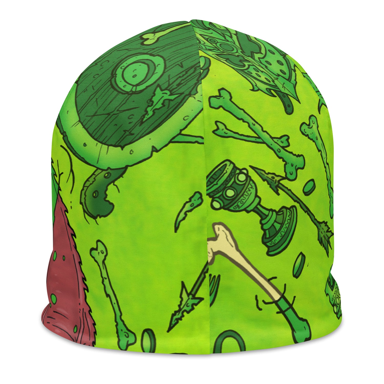 Gooey Cube Green All Over Print Beanie Back