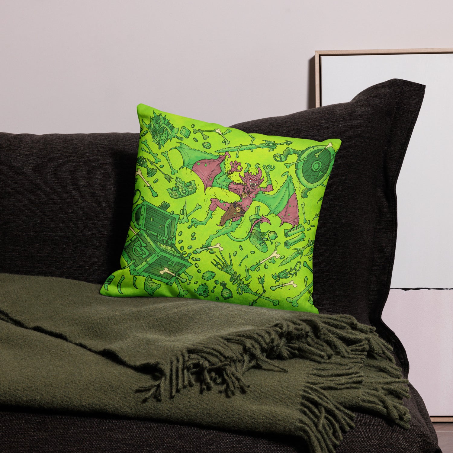 Gooey Cube Green All-over print pillow case 18