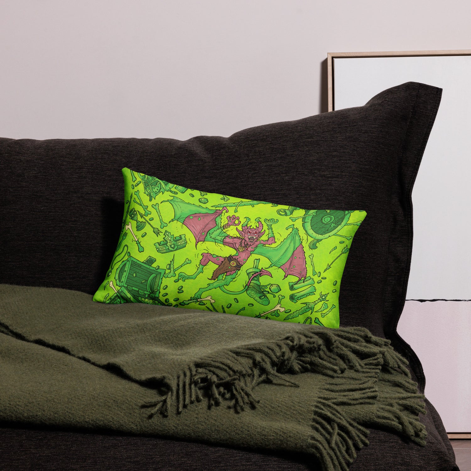 Gooey Cube Green All-over print pillow case 20