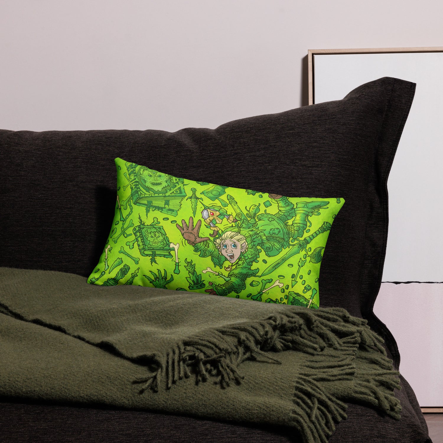 Gooey Cube Green All-over print pillow case 20