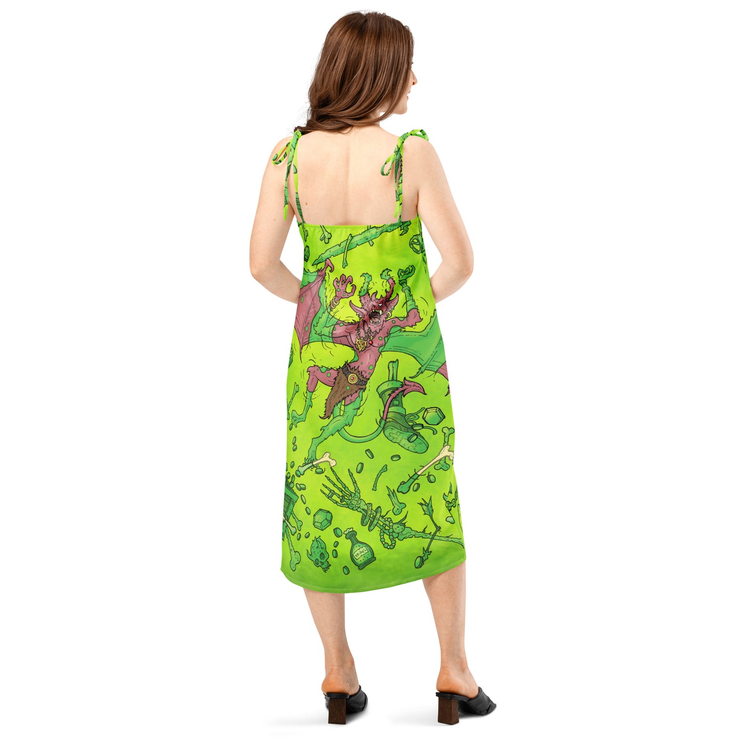 tabletop rpg tie-strap midi dress