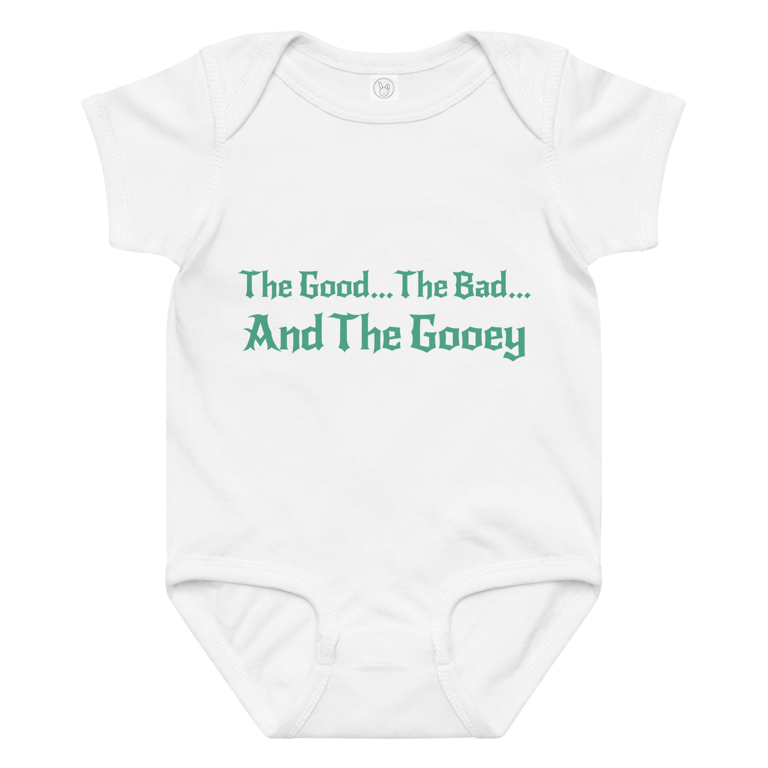 White Gooey Cube Baby onesie front