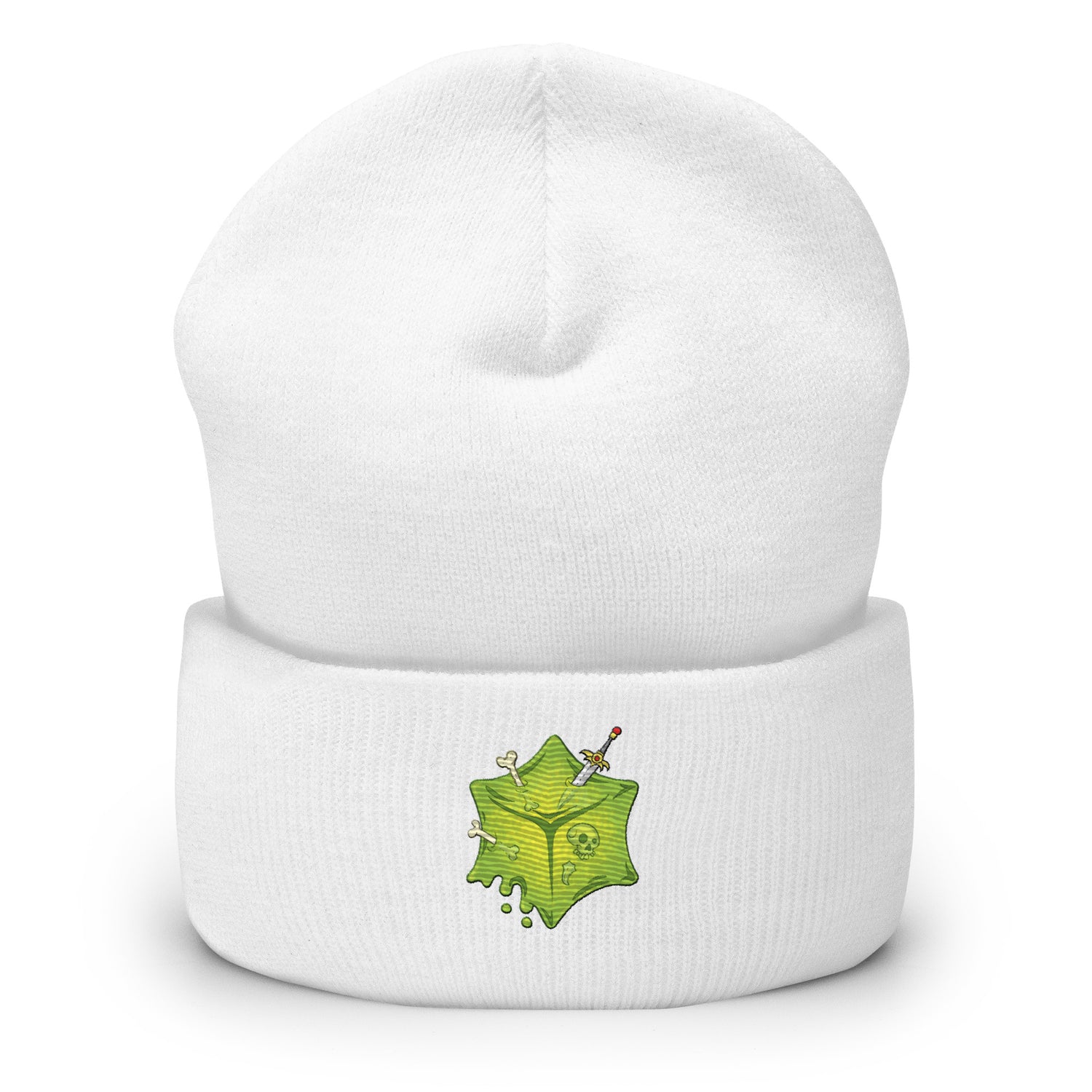 Gooey Cube White Beanie Front