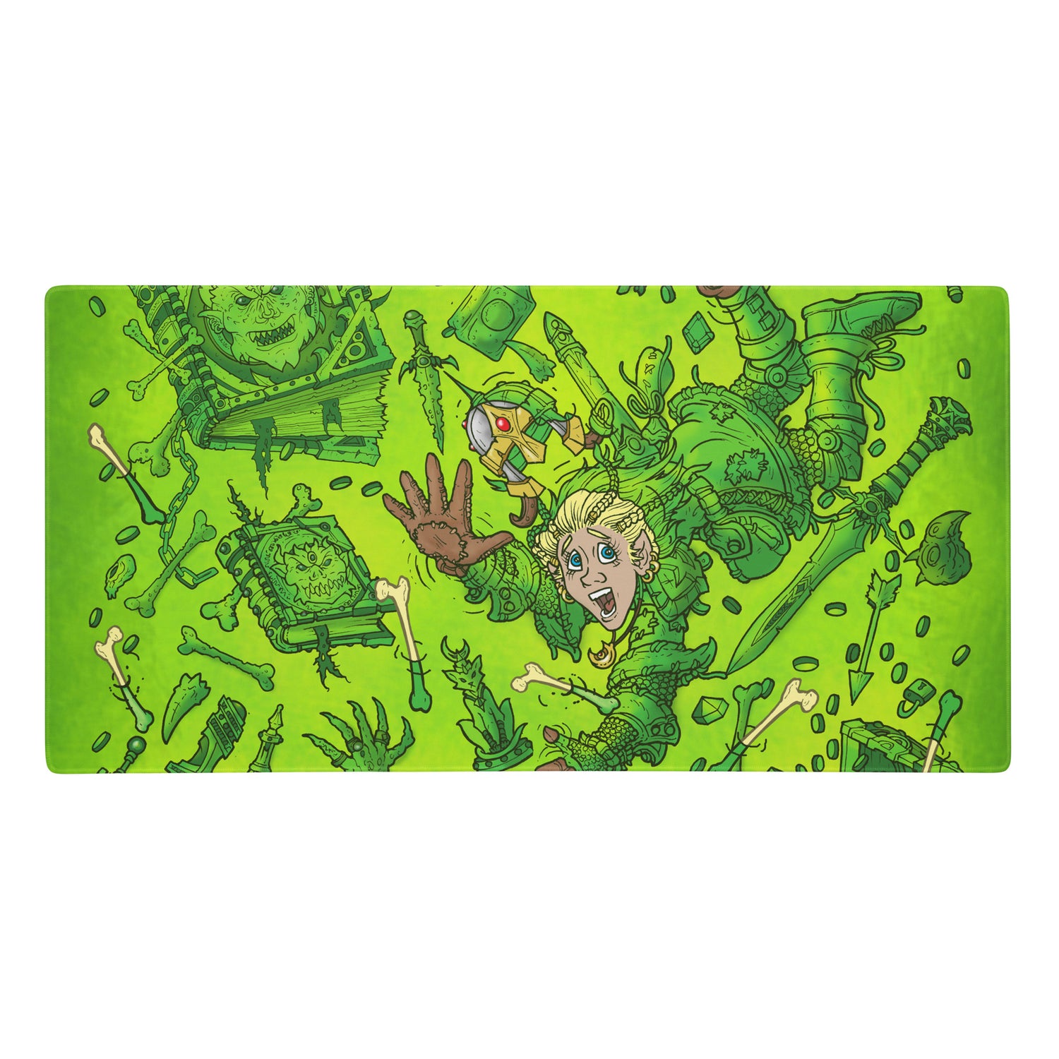Gooey Cube Green All Over Print Gaming Mouse Pad 36