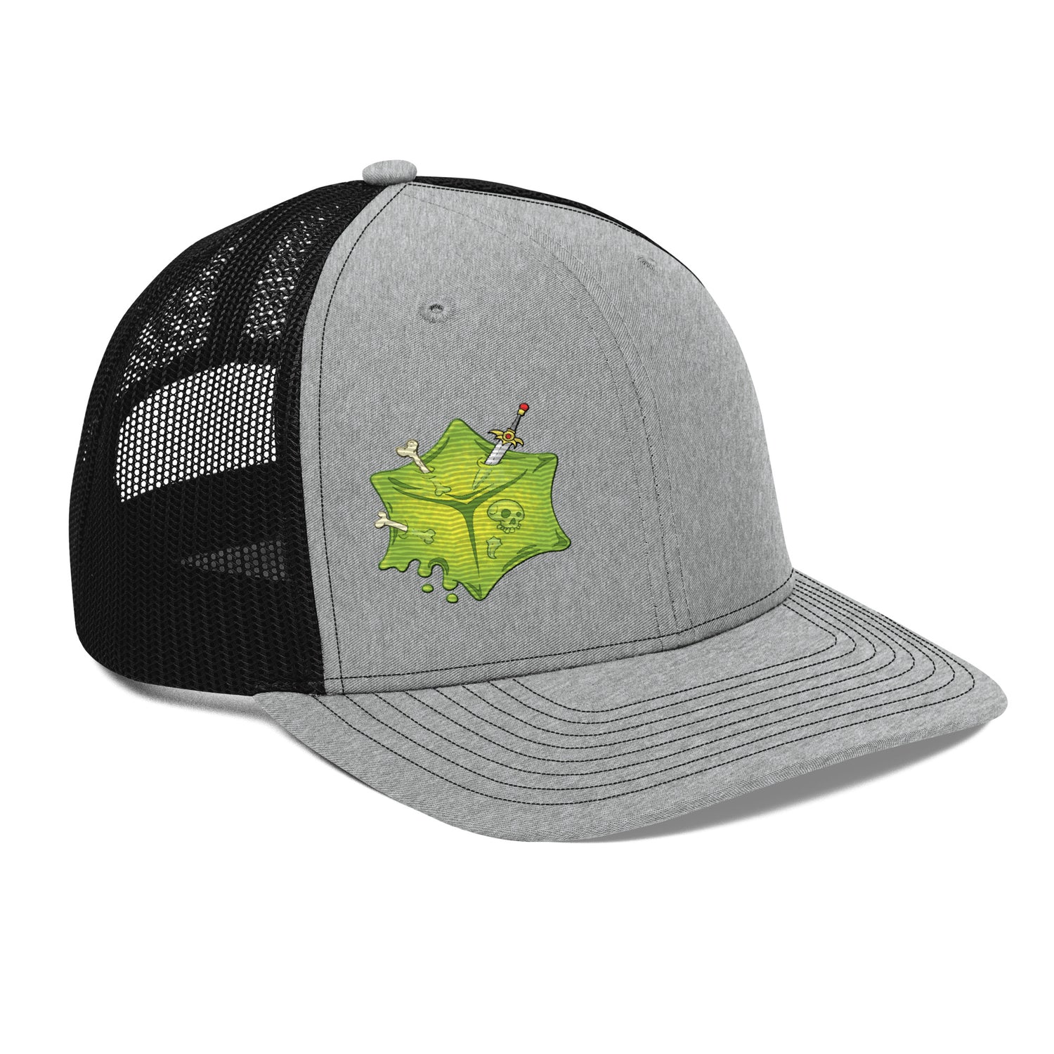 Gooey Cube The Cube Heather Gray and Black Snapback Trucker Hat