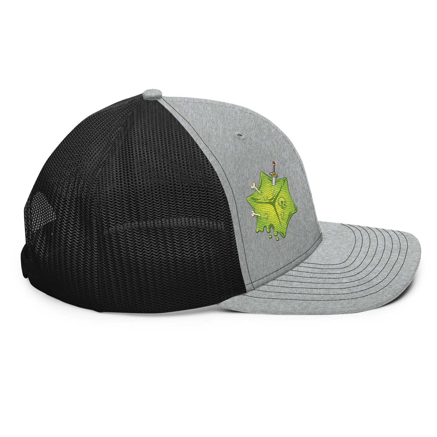 Gooey Cube The Cube Heather Gray and Black Snapback Trucker Hat