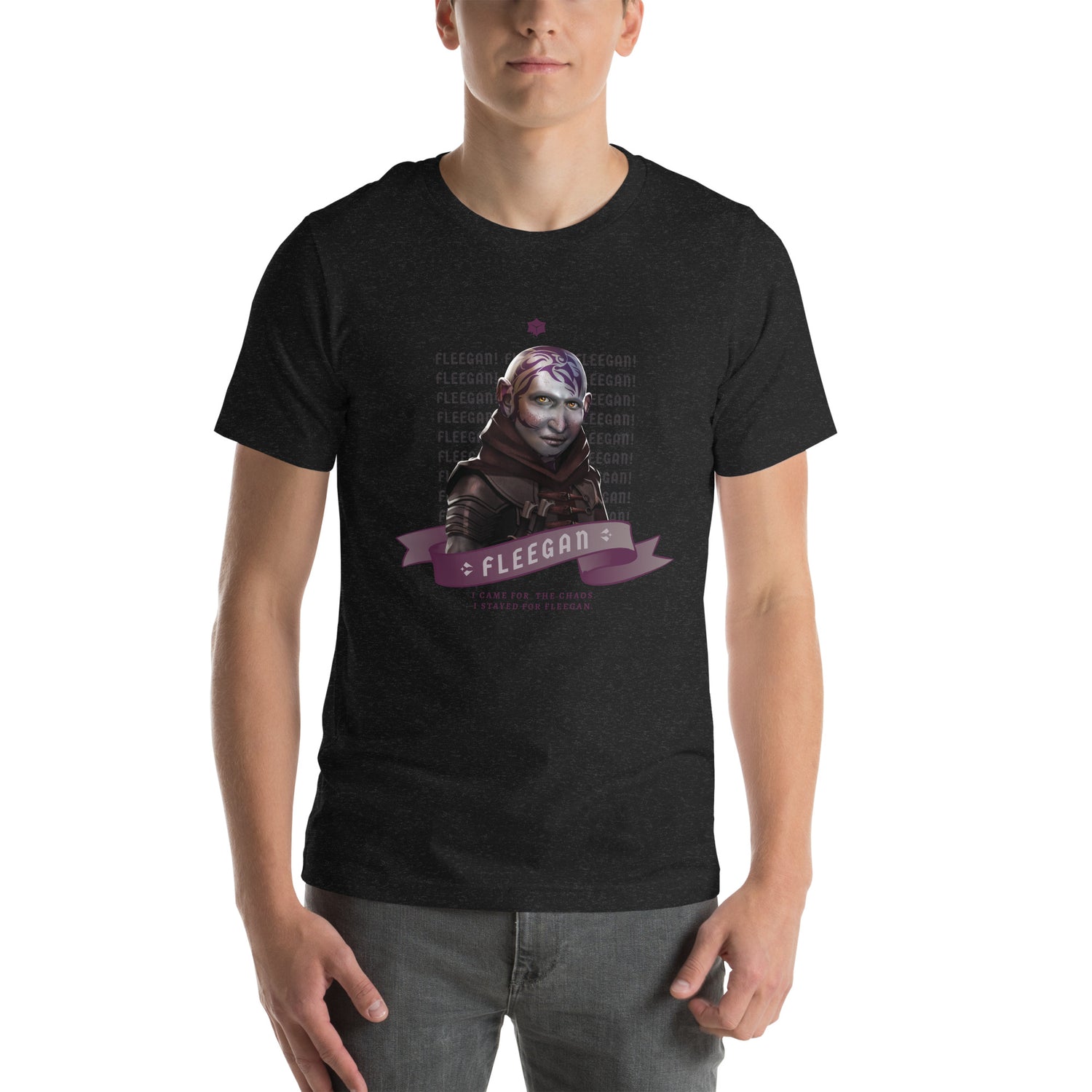 Gooey Cube Tabletop RPG Black Heather Fleegan T-Shirt Front