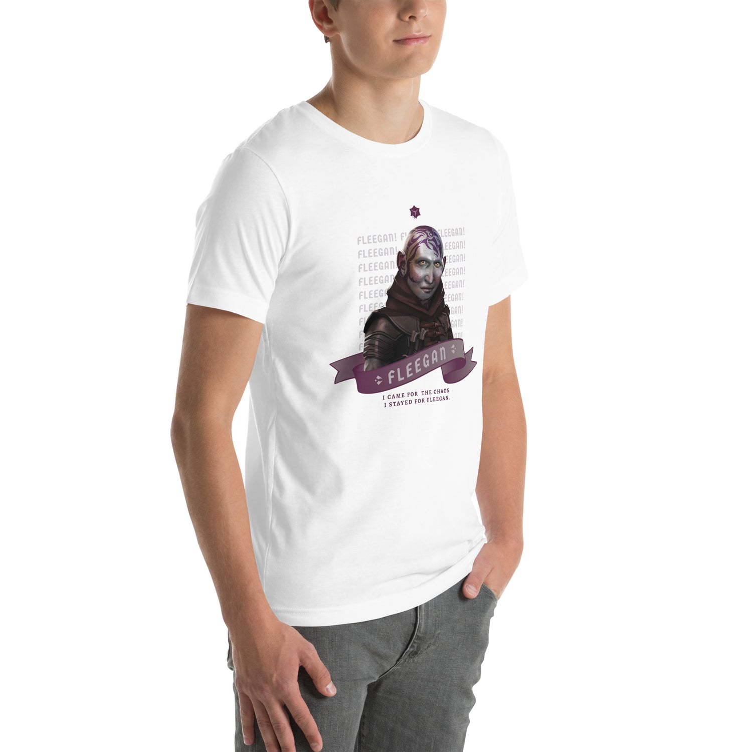 Gooey Cube Tabletop RPG White Fleegan T-Shirt Front