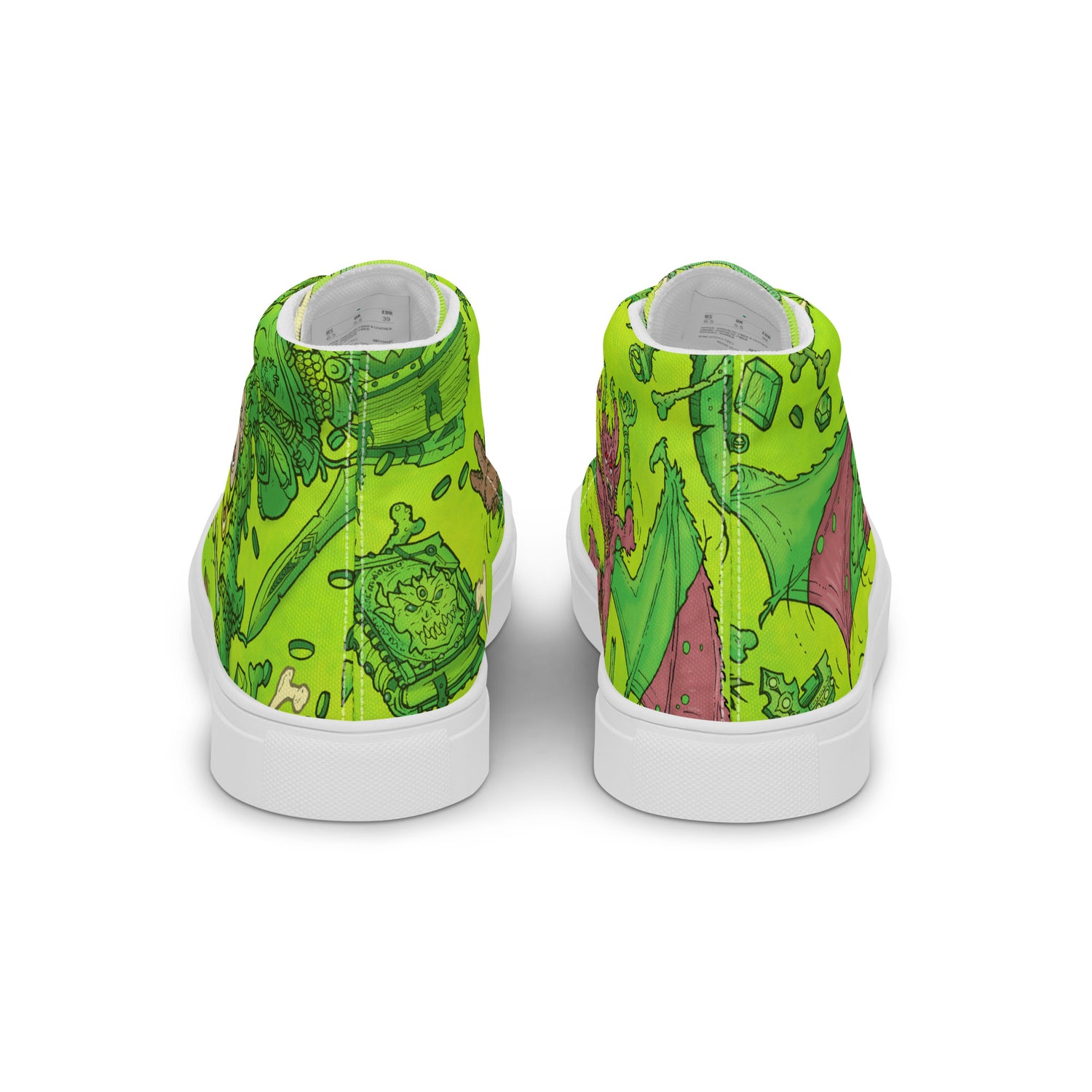 Gooey Cube Green Women's High Top Canvas Shoe