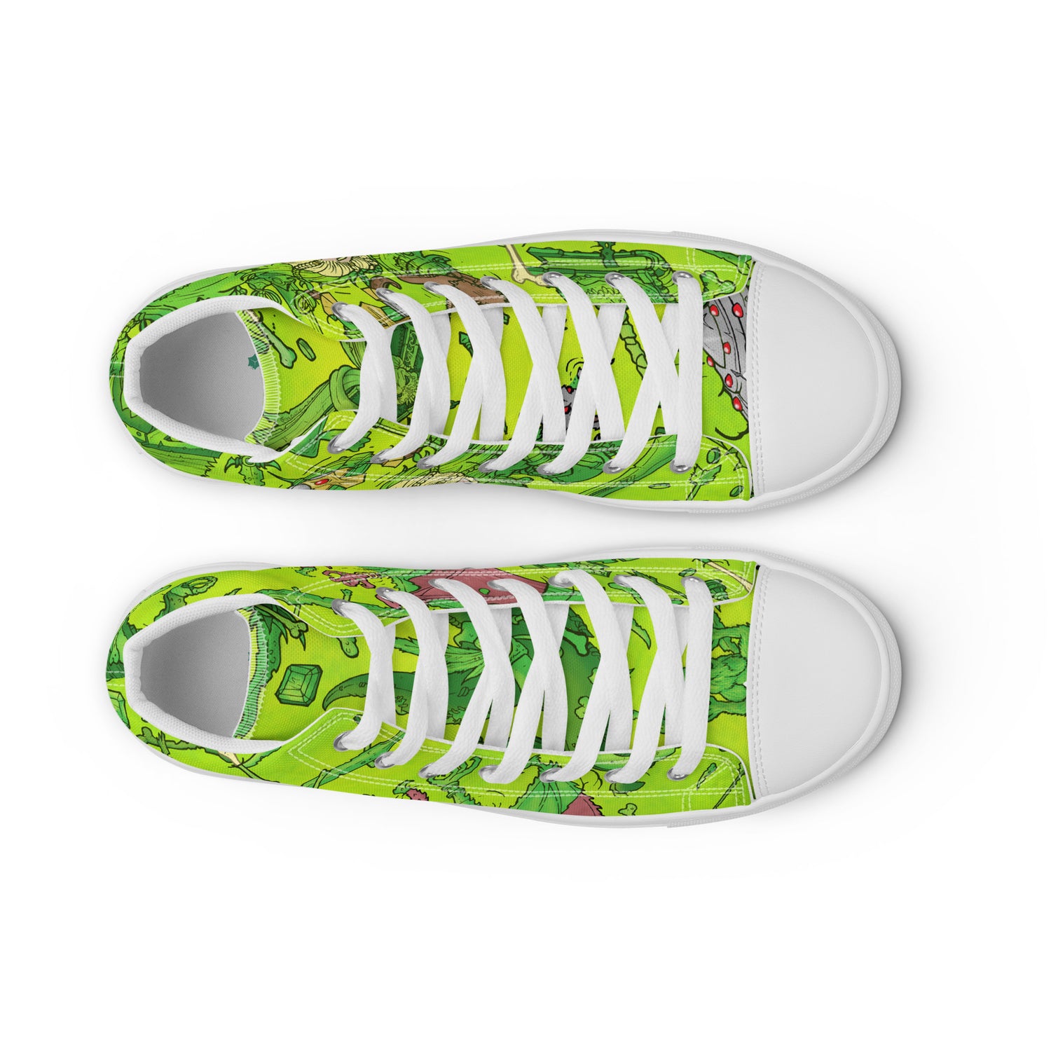 Gooey Cube Green Women's High Top Canvas Sneaker