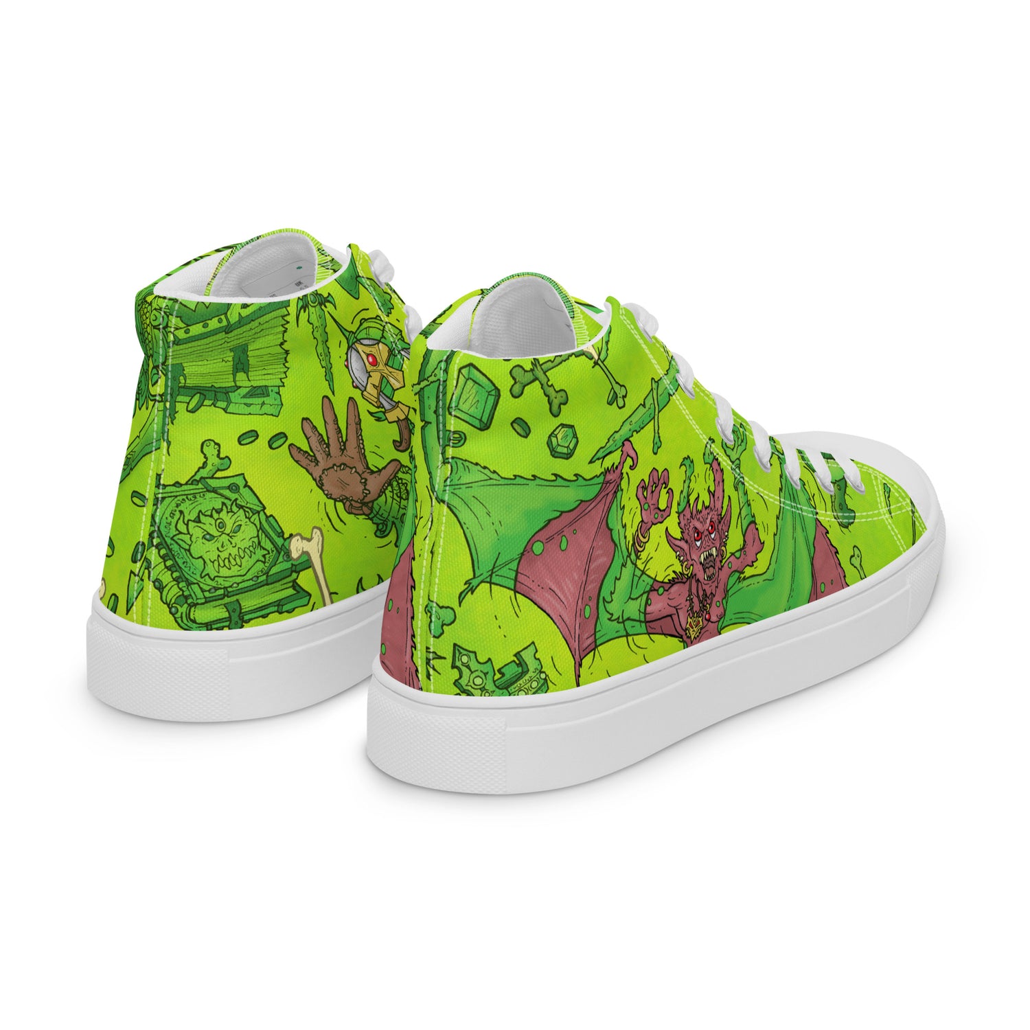 Gooey Cube Green Women's High Top Canvas Sneaker