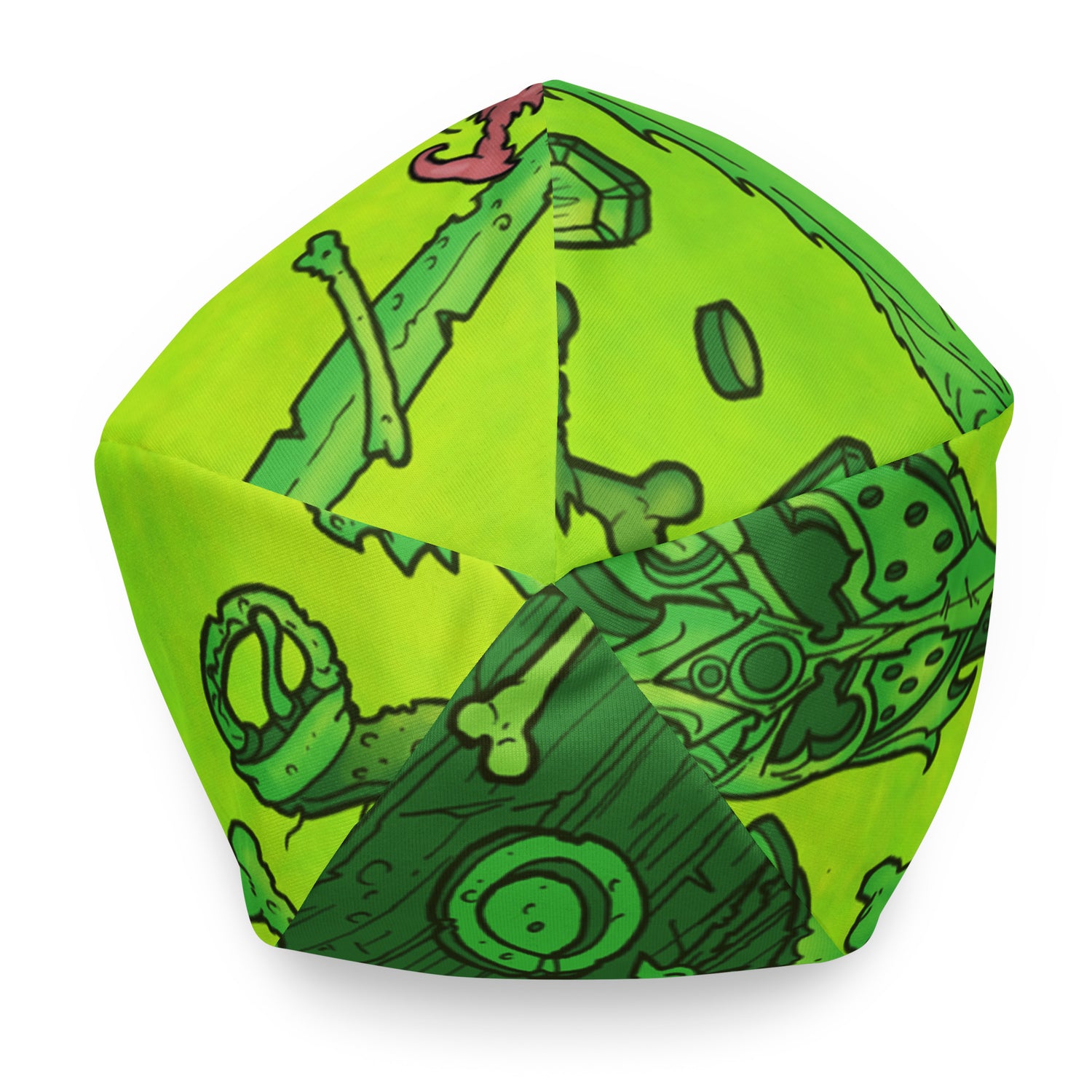 Gooey Cube Green All Over Print Beanie Top