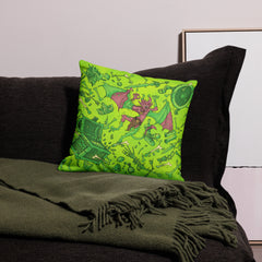 Gooey Cube Green All-over print pillow case 18" x 18" back