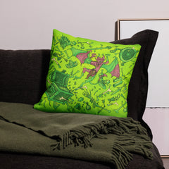 Gooey Cube Green All-over print pillow case 22" x 22" back