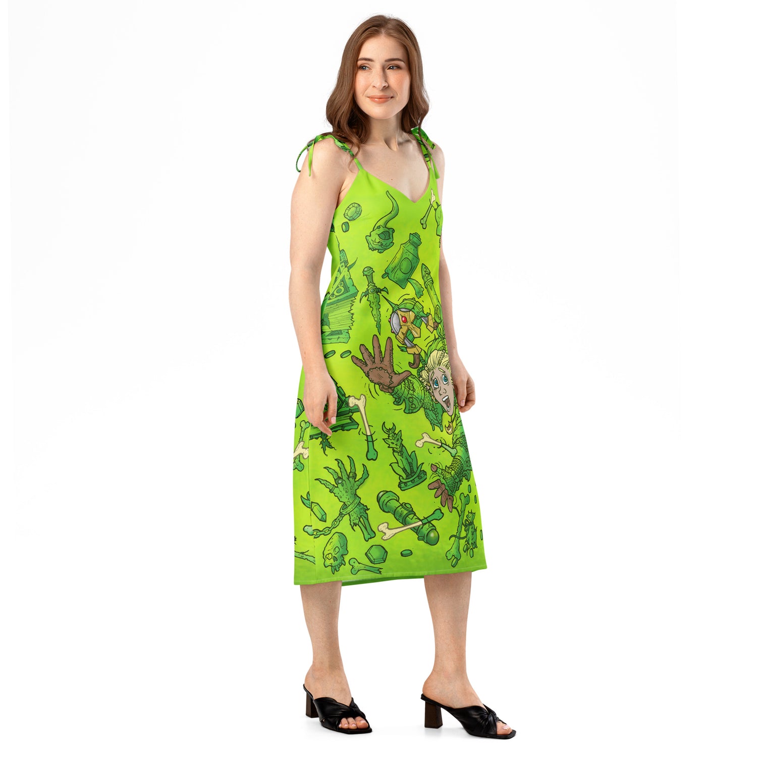 tabletop rpg tie-strap midi dress