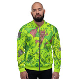 Gooey Cube Green All Over Print Unisex Bomber Jacket Front