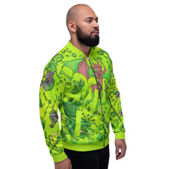 Gooey Cube Green All Over Print Unisex Bomber Jacket