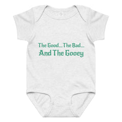 Ash Gray Gooey Cube Baby onesie front