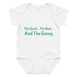 White Gooey Cube Baby onesie front