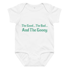 White Gooey Cube Baby onesie front