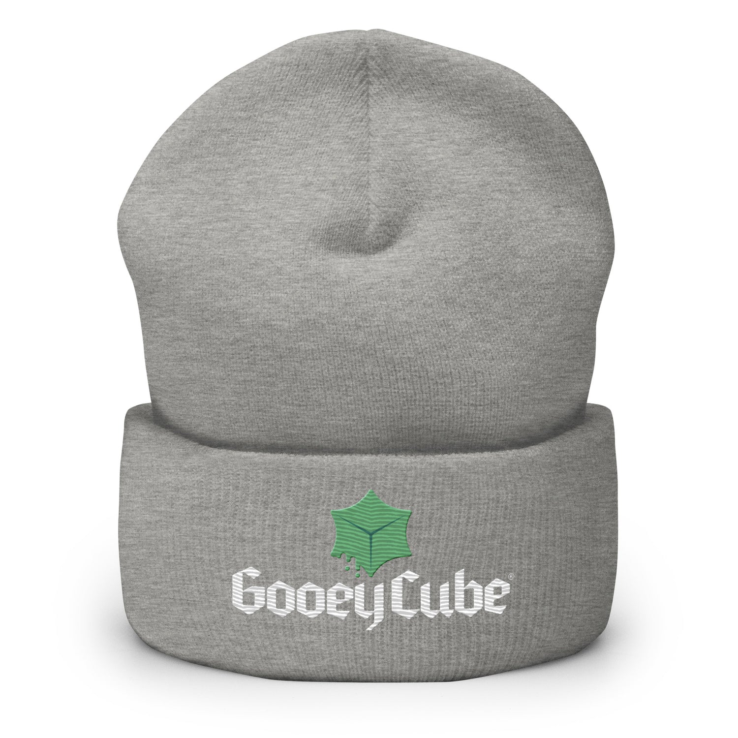 gooey cube cuffed beanie heather grey  front