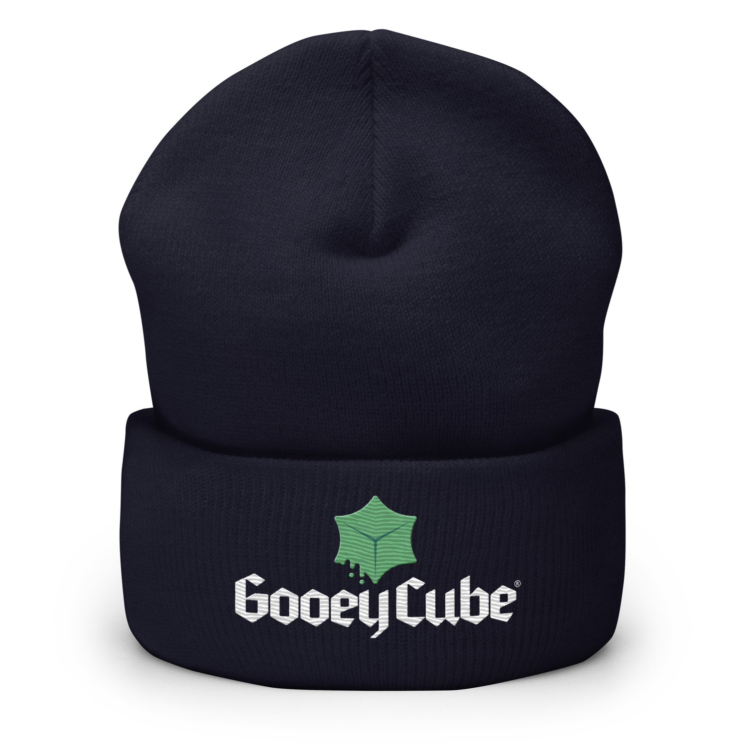 gooey cube cuffed beanie black front