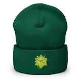 Gooey Cube Green Beanie Front