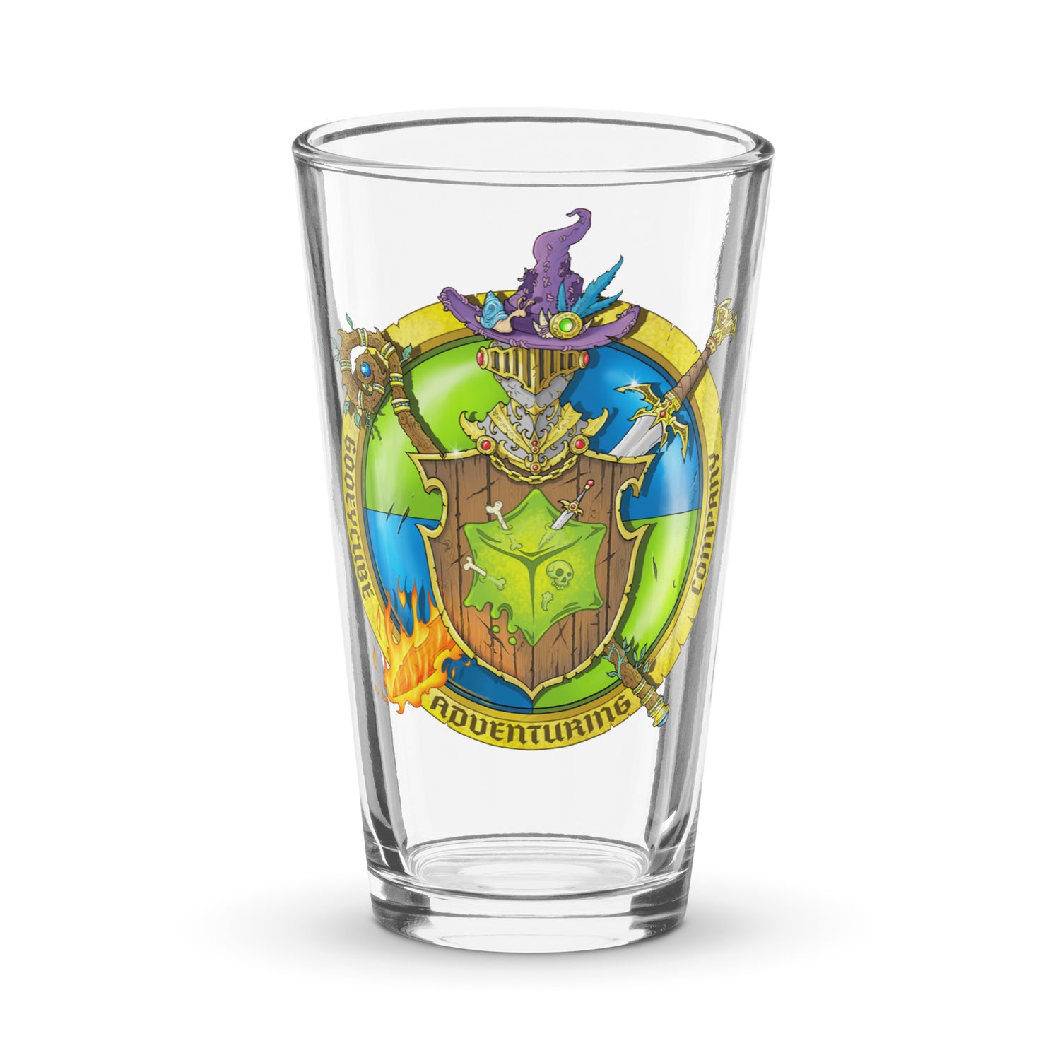 Gooey Cube 16 ounce Shaker Pint Glass Front