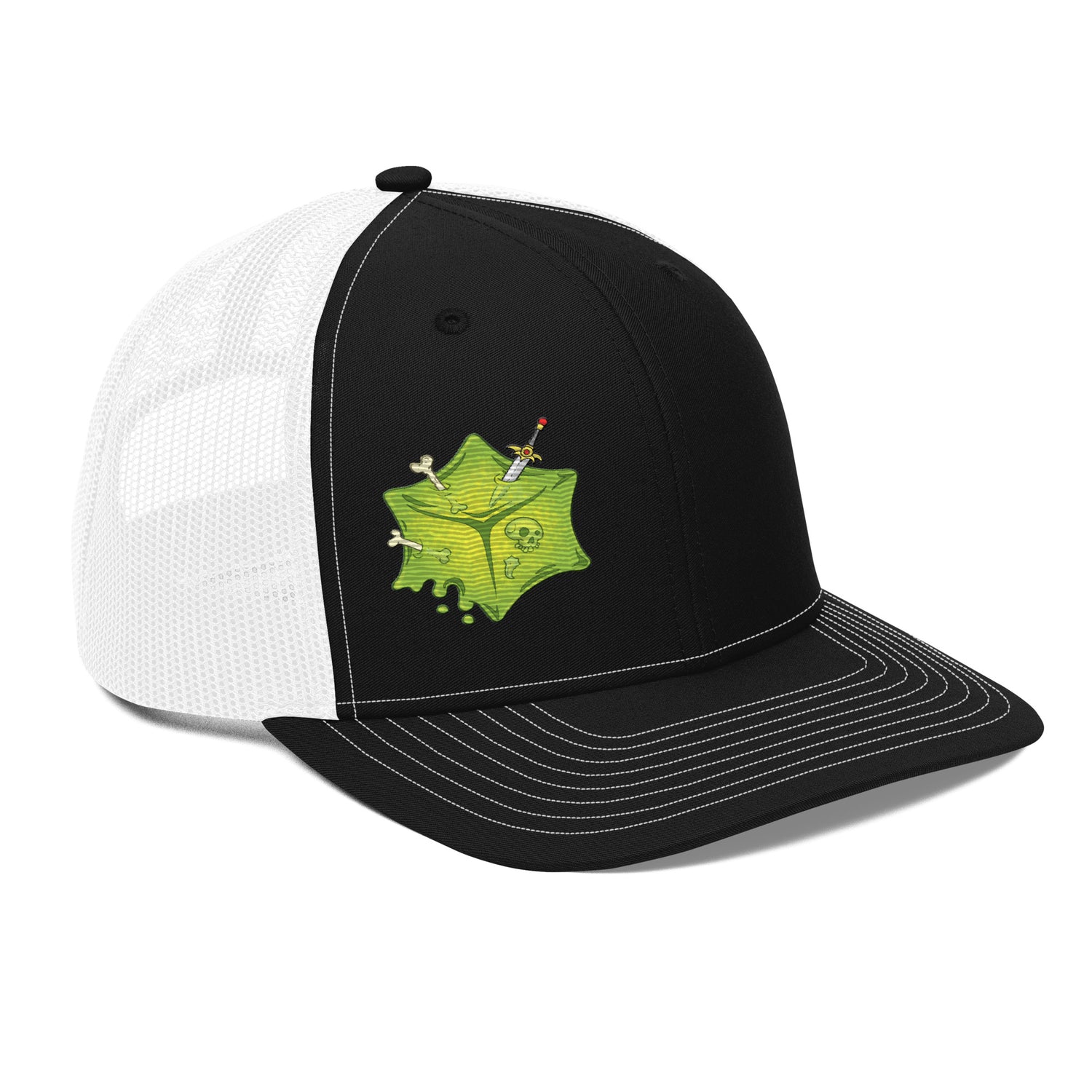 Gooey Cube The Cube Black and White Snapback Trucker Hat