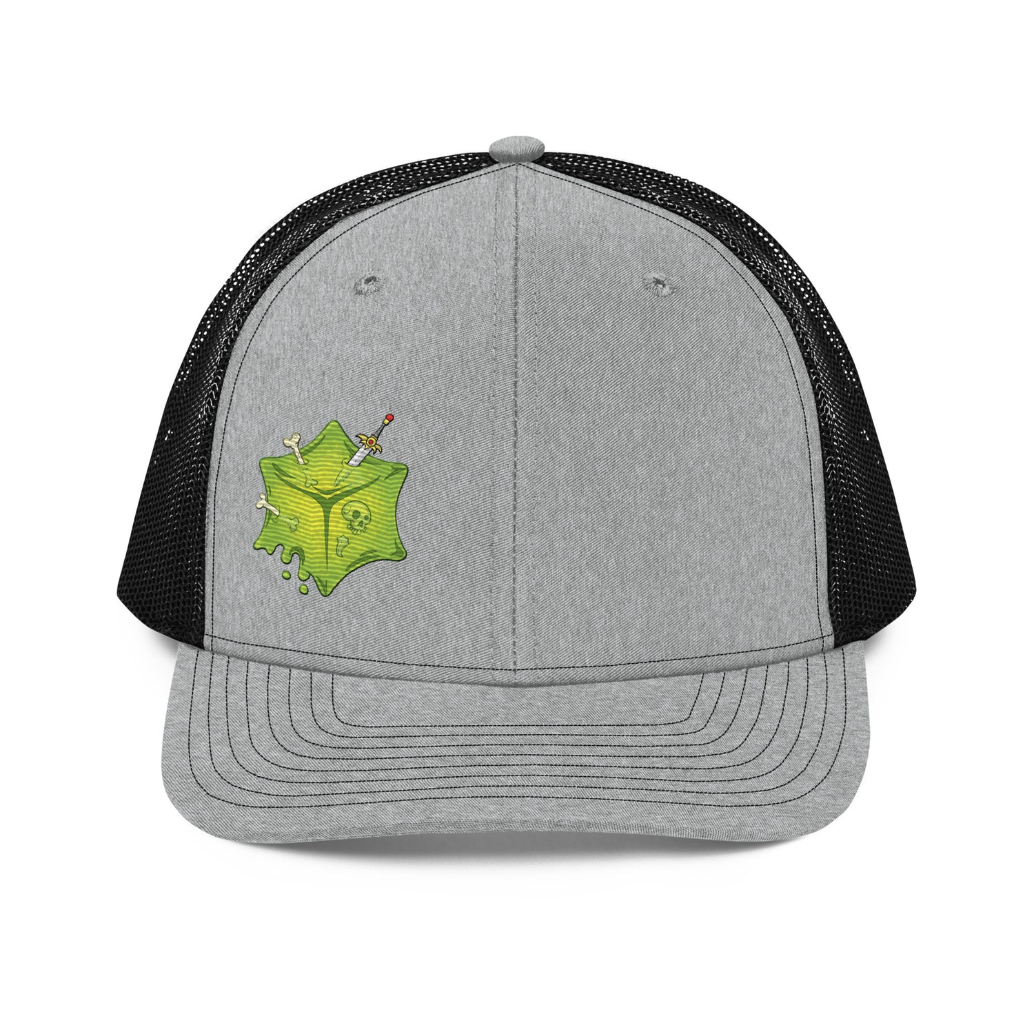 Gooey Cube The Cube Heather Gray and Black Snapback Trucker Hat