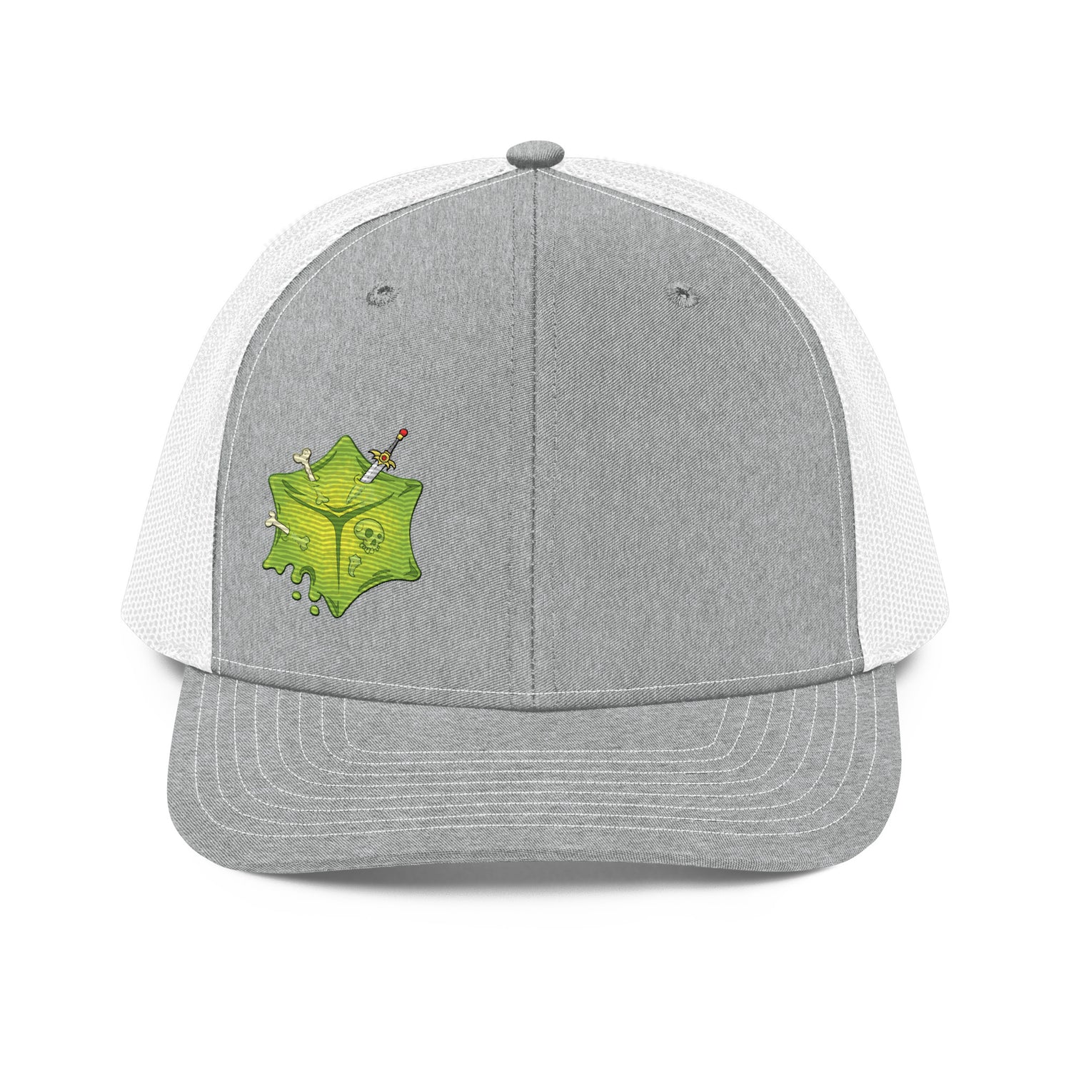 Gooey Cube The Cube Heather Gray and White Snapback Trucker Hat