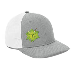 Gooey Cube The Cube Heather Gray and White Snapback Trucker Hat