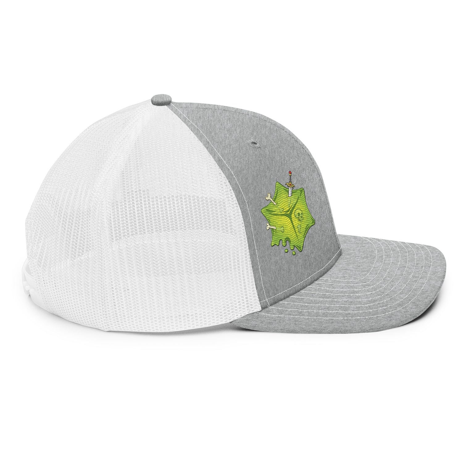 Gooey Cube The Cube Heather Gray and White Snapback Trucker Hat