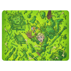 Gooey Cube Green All Over Print Sherpa Blanket Front 60"x80" 