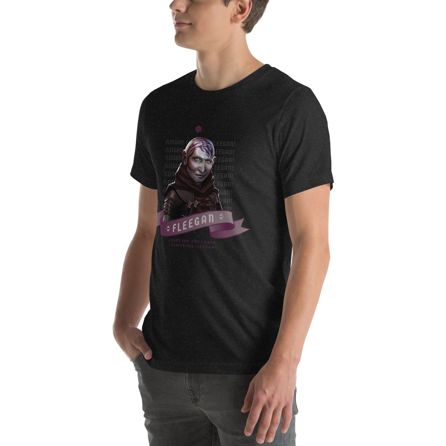 Gooey Cube Tabletop RPG Black Heather Fleegan T-Shirt Front