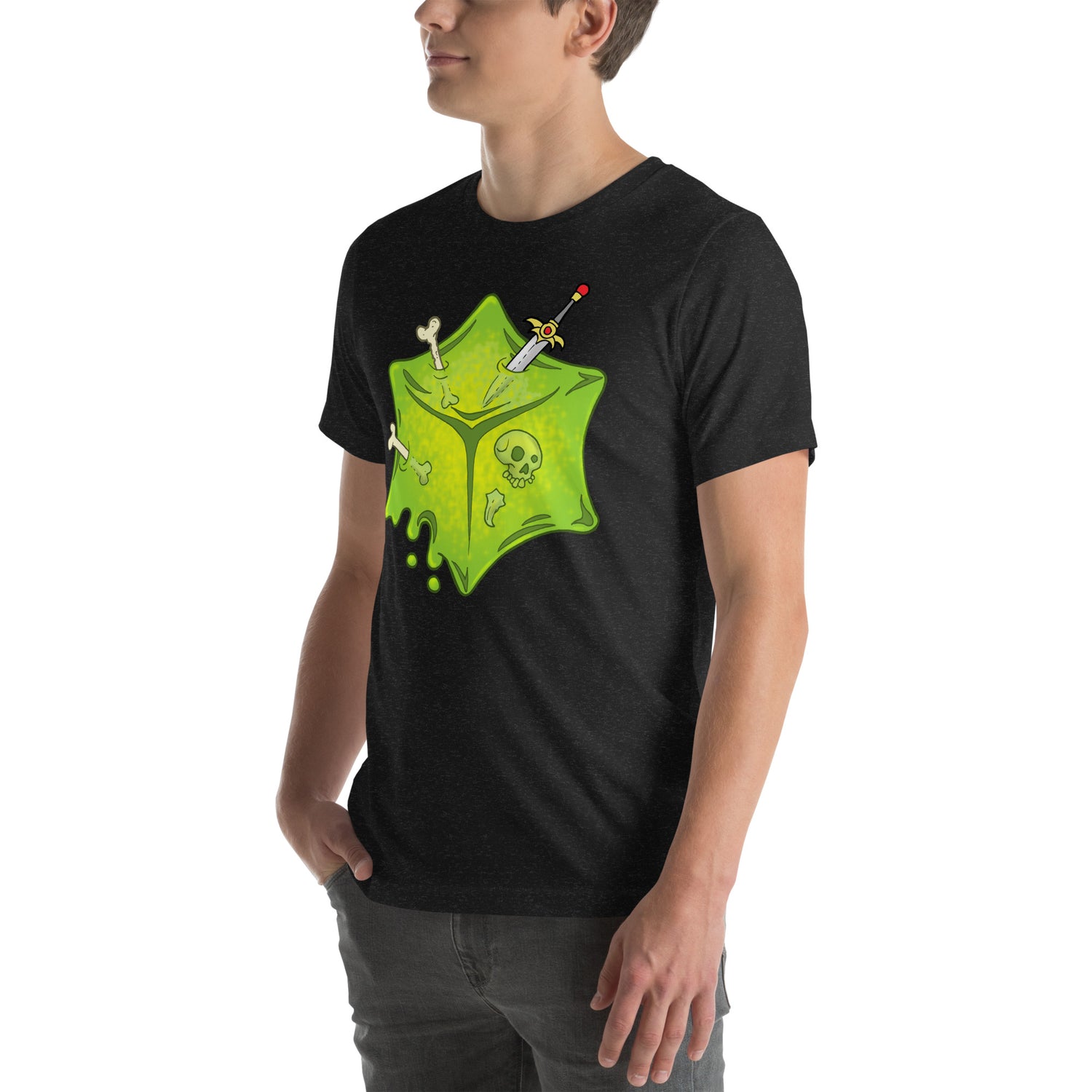 The Cube Unisex Black Heather T-Shirt Front
