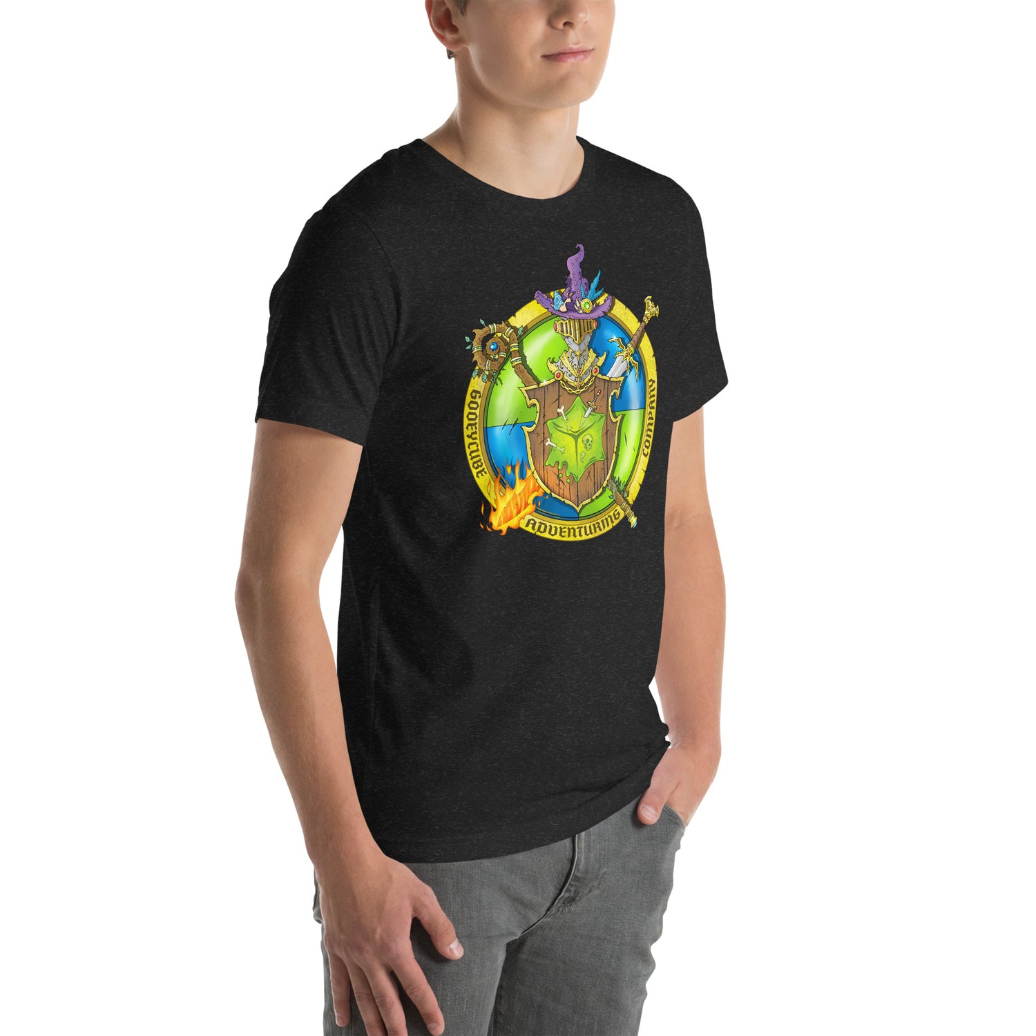 Gooey Cube Heather Black Unisex T-Shirt Front