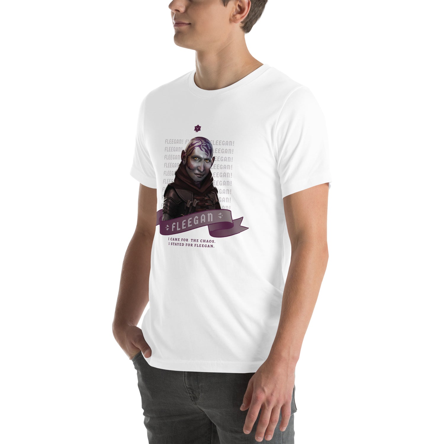 Gooey Cube Tabletop RPG White Fleegan T-Shirt Front