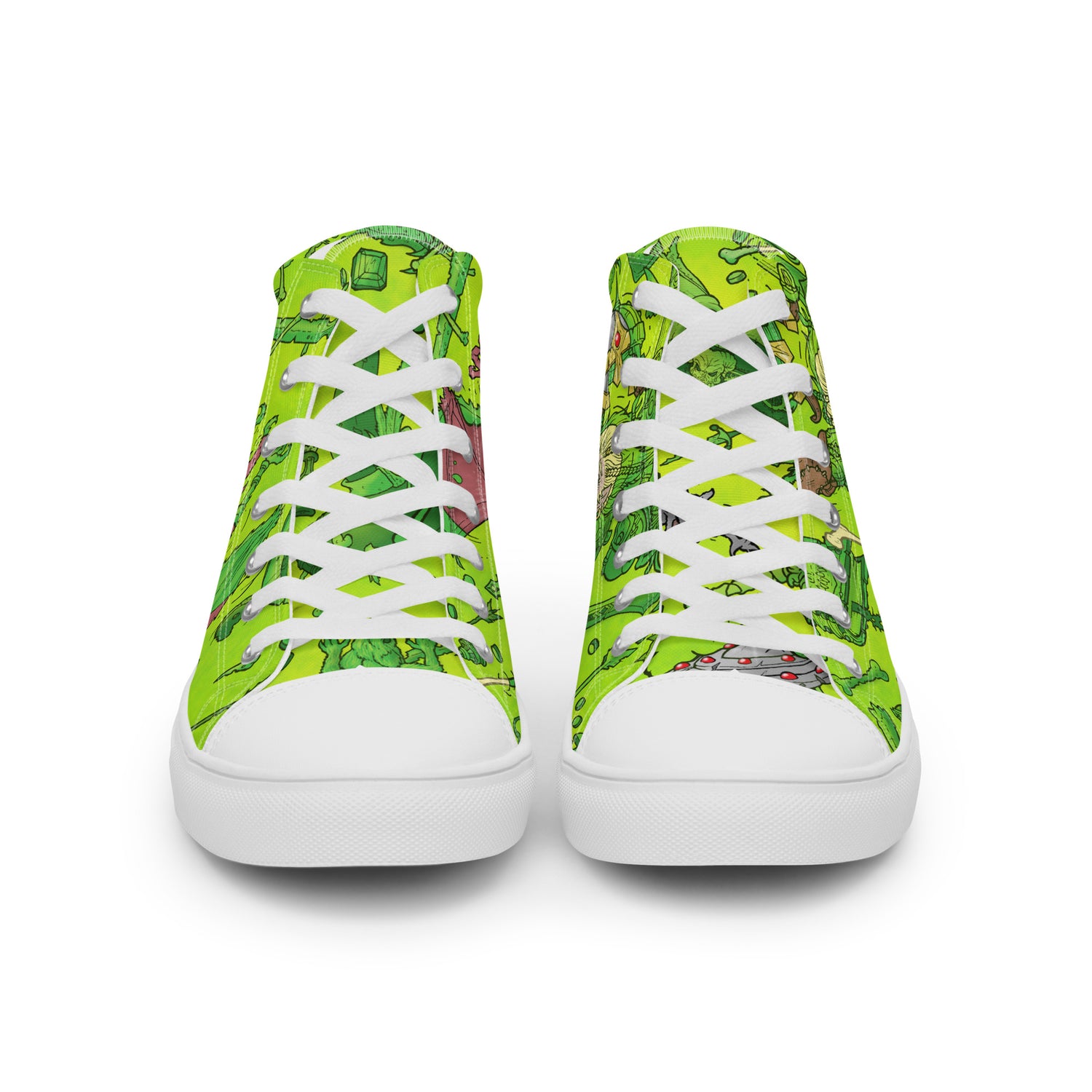 Gooey Cube Green Women's High Top Canvas Sneaker