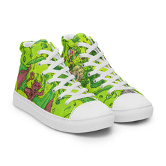 Gooey Cube Green Women's High Top Canvas Shoe